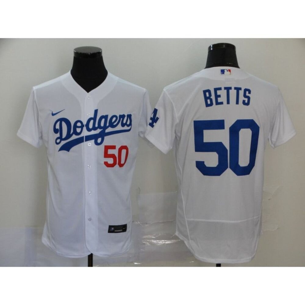 #50 Mookie Betts White Stitched Jersey